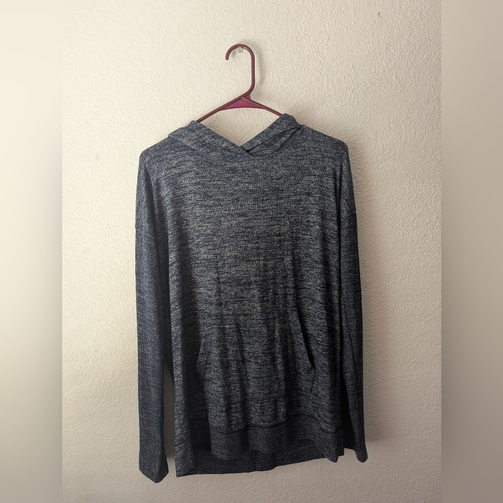 GAP Men's Blue Heather Hooded Long sleeve